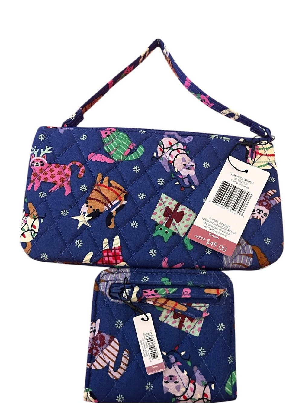 Vera Bradley NWT set of Catnip Christmas Essential Wristlet and Small Wallet